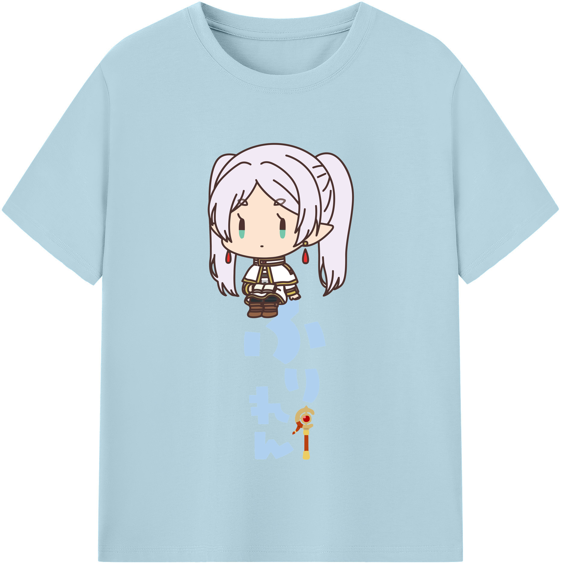 （画像用） 葬送のフリーレン Frieren 綿100％半袖Tシャツ（フロントプリント）